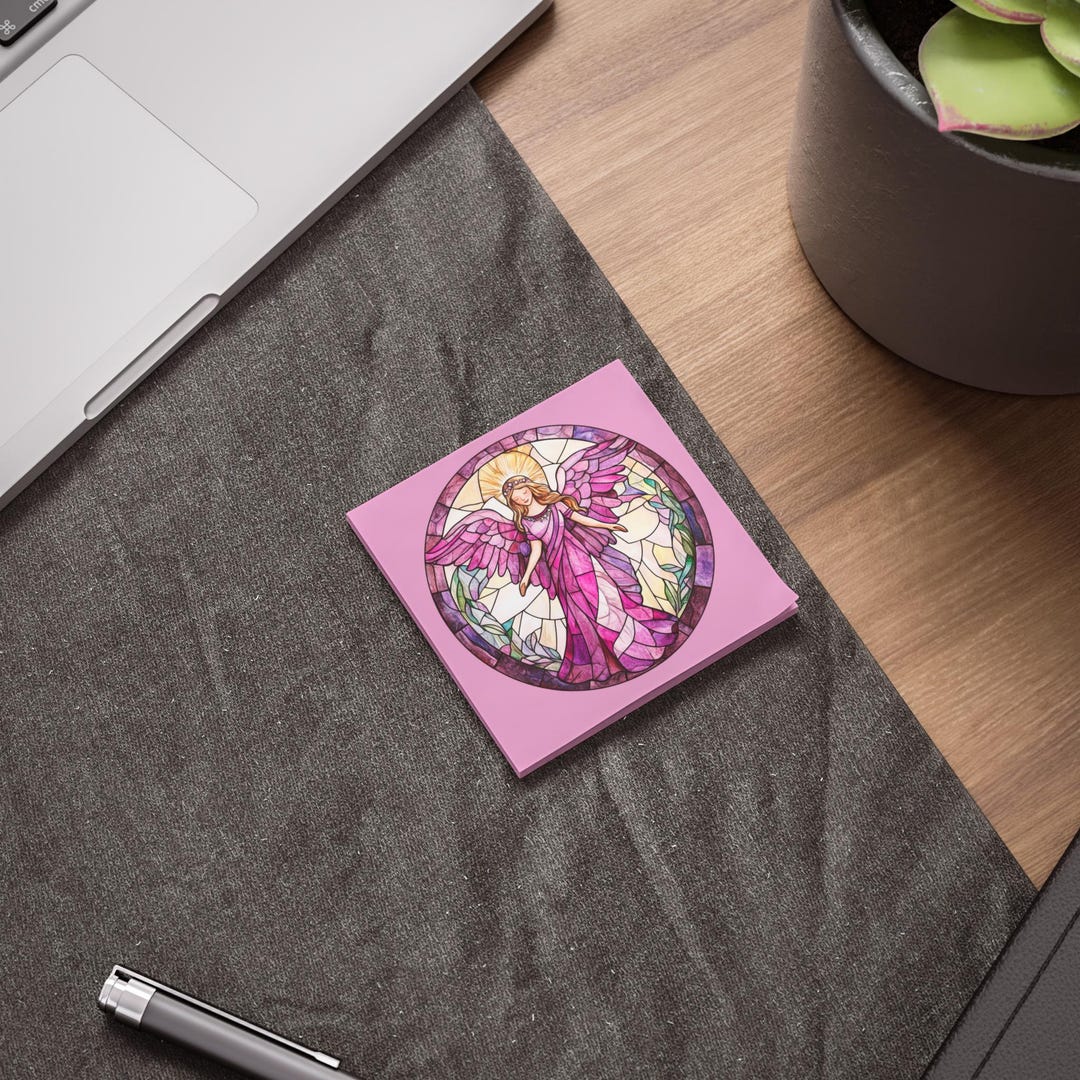 Cute Pink Angel Sticky Notes - Aesthetic Post-it Notes for Planners ...
