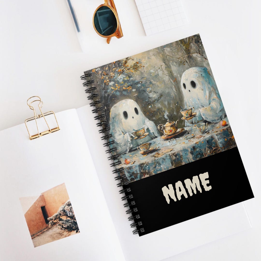 Personalized Ghost Spiral Notebook: Ruled Line Stationery - Etsy