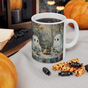 Ceramic Mug, Halloween Ghost Mug Cute Spooky Coffee Ghosts, Halloween Mug, Ghost Coffee Cup, Spooky Mug, Cute Ghost Cup, Halloween Kitchen
