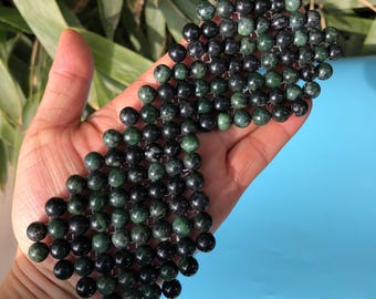 Máscara relaxante para os olhos em jade verde natural trançado com sensação refrescante, máscara para os olhos com pedra de jade para dormir, cura com quartzo HP361