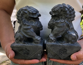 翡翠の獅子、狛犬、中国の守護獅子、中国の手彫り像、置物