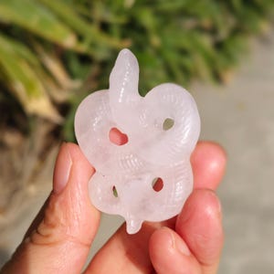 3D Pink Snake Jade Pendant, Chinese Zodiac Snake, year of snake, Carving Natural Burmese jadeite jade stone Necklace, Feng shui Snake Amulet