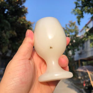 Only one  Marble Onyx Wine Glasses Stone Goblet Cups, Vtg White Marble Cup, Bowl Kitchenware Décor Alabaster Marble Carved Wine Vessel Retro