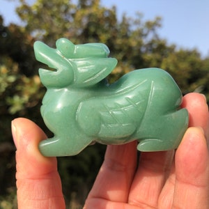 2.5inches ade Feng Shui Pi Yao/Pi Xiu statue for Wealth Good Luck Figurine, Collectible Qilin qi lin, Stone brave troops  Beast Wealth hp088