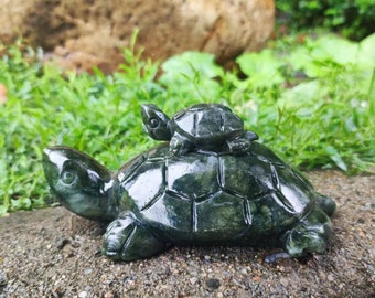 翡翠亀動物置物ラブストーンホームデコレーション - Etsy 日本