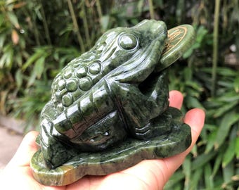 Extra Large Nephrite Jade Chinese Money Frog - Etsy