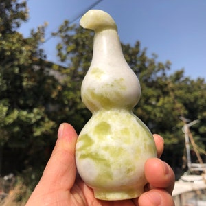 Green Jade Hu Lu Fengshui Decor, Blessing Good Luck Prosperity, Wu Lou Peaceful Yoga Studio Decor,  Meditation Zen talisman for protection