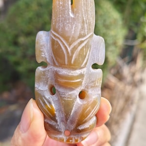 China Old Jadeite   pendant Figurine Collection, Old  Jade exquisite manual Carve Small Jade Ruyi piece Ornaments craft Jade Palm Sculpture