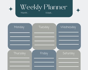 Digital Weekly Planner 2022, Undated Planner, Instant Download, GoodNotes Planner