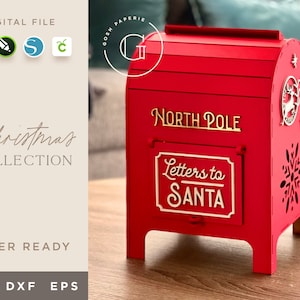 Letters to Santa Mailbox SVG, Cut File, Santas Mailbox, Christmas Decor, Laser Cut File, Laser Ready.