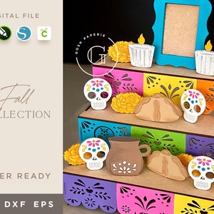 Altar de Muertos SVG, arquivo cortado, Dia de los Muertos, papel picado, arquivo cortado a laser, pronto para laser.