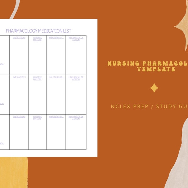 Nursing Student Medication Template - Etsy