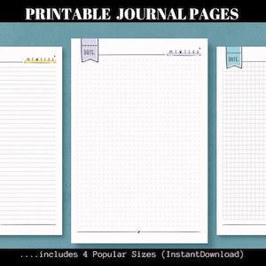 KDP Interior Download- lined, grid, dotted pages Instant Download, for Journal