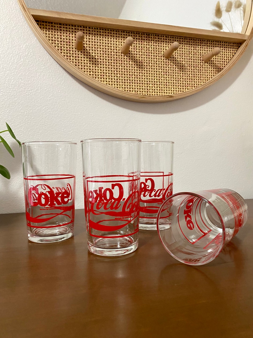 Vintage Coca-cola Drinking Glasses Pairs (sets of 2), Retro Coca-cola ...