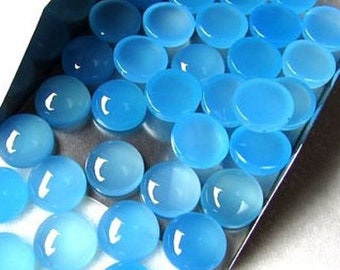 10 mm Naturalne niebieskie kaboszony chalcedonu, luźne kamienie szlachetne