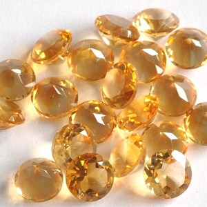 8mm Citrine Gemstone, Natural Round Faceted Cut Lot, Semi Precious Loose Stone, CALIBRATED Cut.