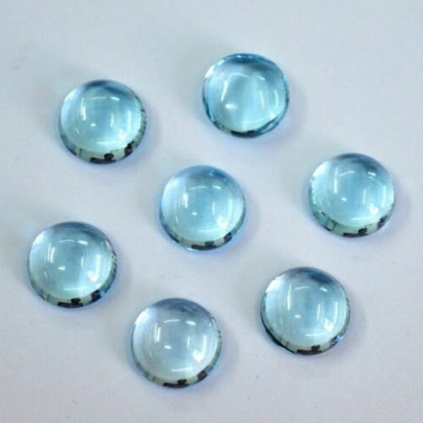 6mm Sky Blue Topaz  Gemstone, Sky Blue Topaz Round Cabochon ,Sky Blue Topaz Loose Stone, Semi Precious Cabochon