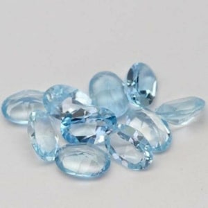 8x10 mm Sky Blue Topaz  Gemstone, Sky Blue Topaz Oval Faceted Cut ,Sky Blue Topaz Loose Stone, Semi Precious Cut