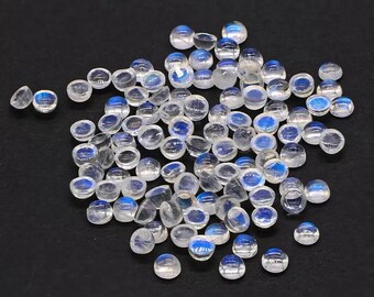 8mm Natural Rainbow Moonstone Cabochons, Loose Gemstone