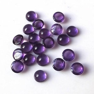 6mm Natural Amethyst Cabochon, CALIBRATED Amethyst Round Cab, Semi Precious Loose Gemstone, Good Quality Cabochons.