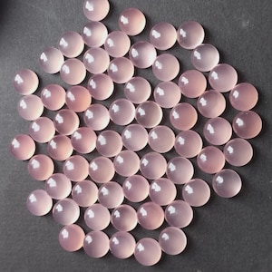 10mm AAA Quality Pink Chalcedony Round Cabochon, CALIBRATED Chalcedony Round  Cab, Semi Precious Loose Gemstone, Good Quality Cabochons.