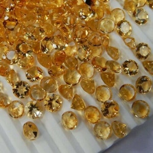 3mm Citrine Gemstone, Natural Round Faceted Cut Lot, Semi Precious Loose Stone, CALIBRATED Cut.