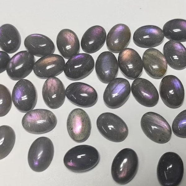 6x8mm Natural Purple Labradorite Cabochon, CALIBRATED Labradorite Oval Cab, Semi Precious Loose Gemstone, Good Quality Cabochons.