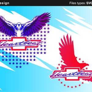 Chevrolet, Heartbeat, Eagle, American Flag, Vector, SVG, AI, PNG.
