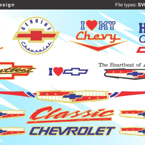 Combo Chevrolet, Heartbeat, Emblème, Voiture classique, années 1950, vintage, Graphisme intérieur, Art imprimé, Vecteur, SVG, AI, PNG.