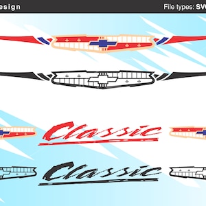 Chevrolet, Emblème, Pare-brise, Voiture classique, années 1950, vintage, Vector, SVG, AI, PNG.