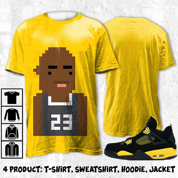 MJ 23 3D Pixel Unisex T Shirt Match Jordan 4 Thunder Tshirt - Etsy Hong Kong