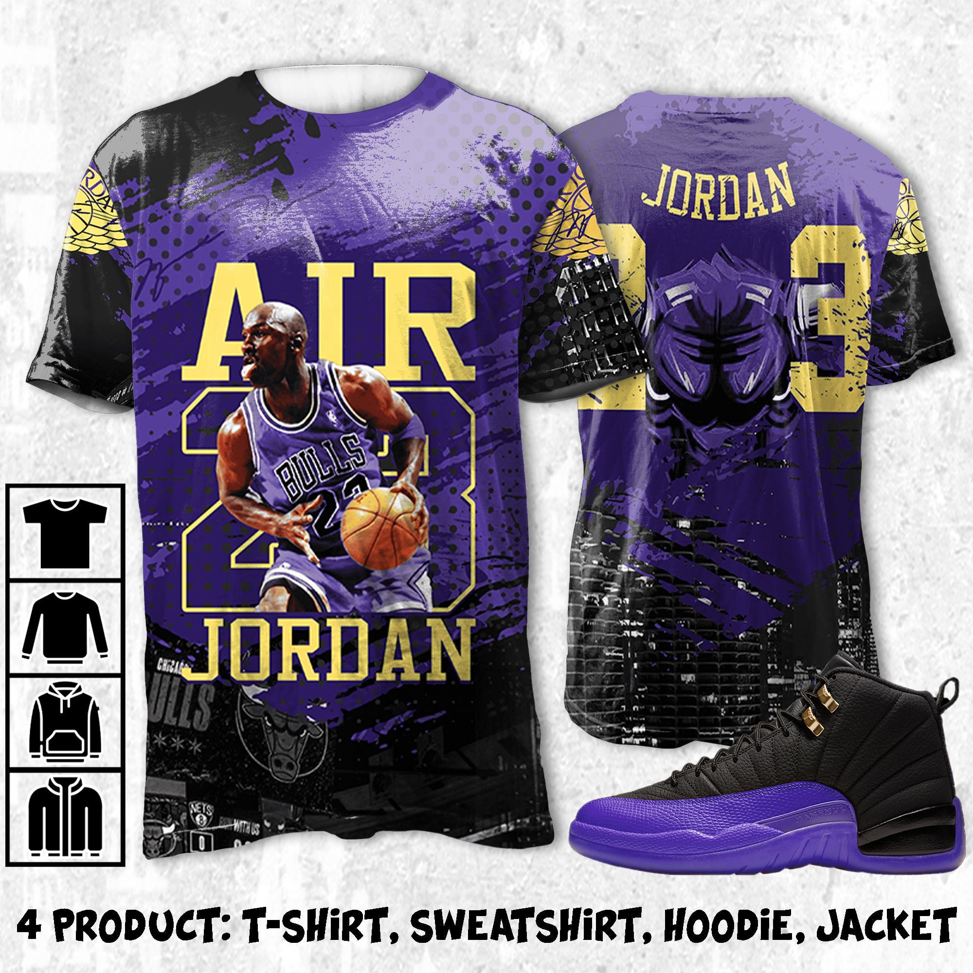 Air Jordan 12 University Gold V-Neck T-Shirt