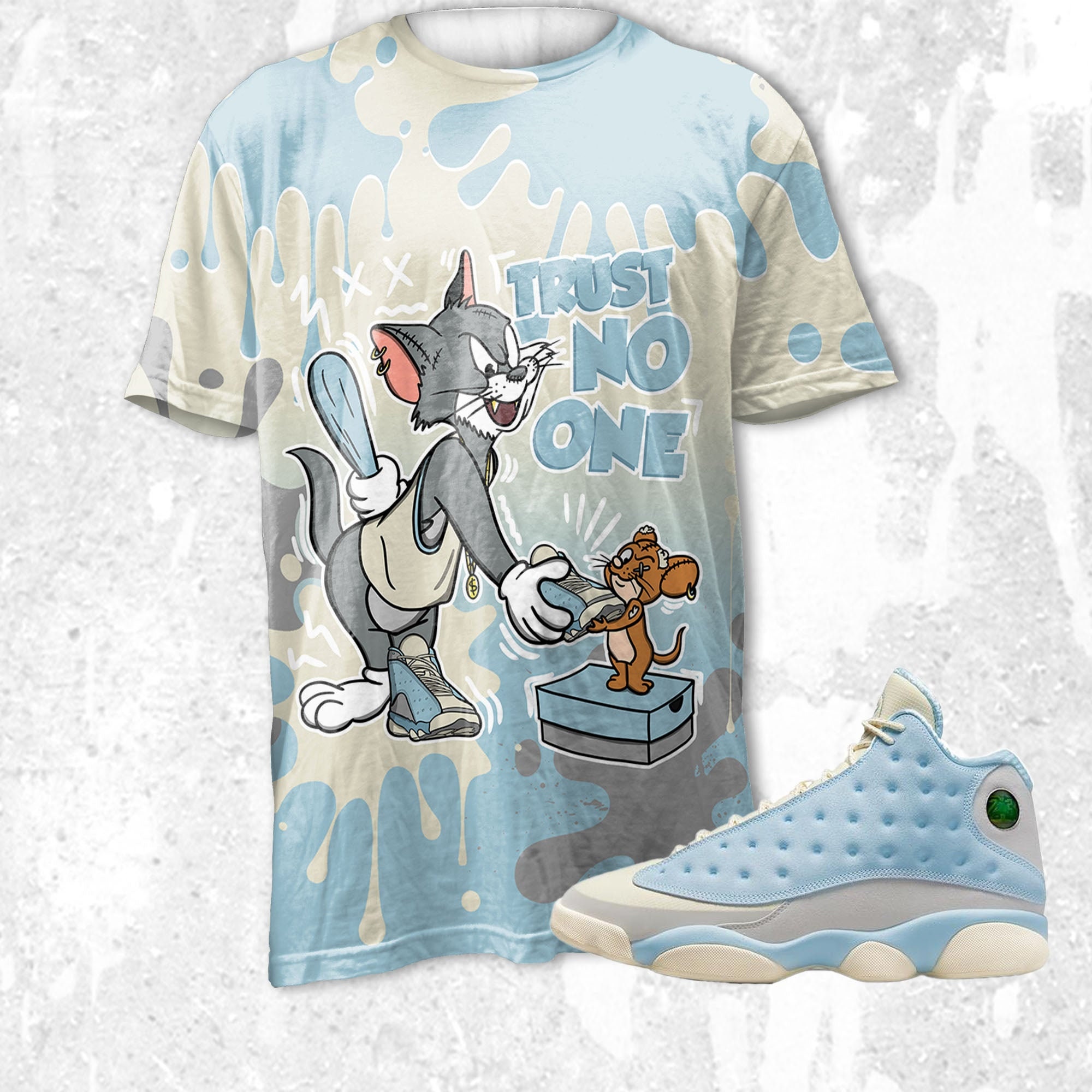 Trust No One Cat and Mouse 3D Splash.jordan 13 Solefly Jordan Etsy