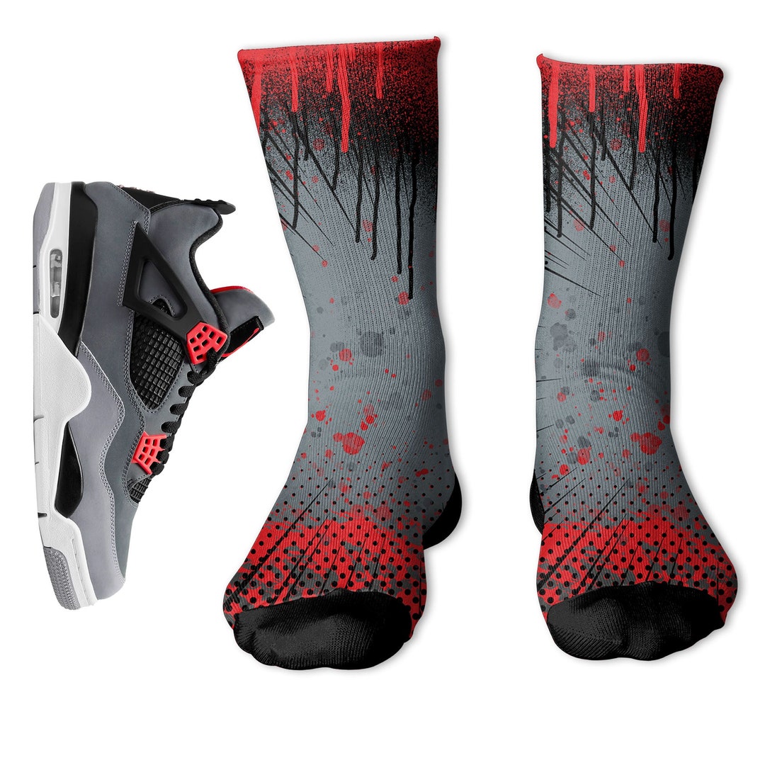 Comic Pattern St.jordan 4 Retro Infrared Oversized - Etsy