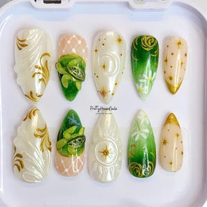 Poolside Baby Turtle Press On Nails, Custom Floral 3D Fake Nails, Fresh Nature Nail Art, Luxury Nail Set for Vacation, Party, Gift for Mom.
