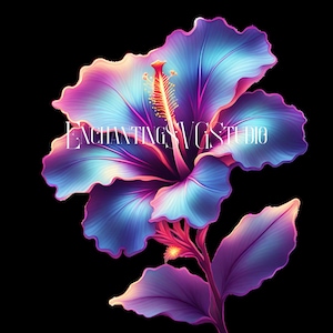 Neon Hibiscus SVG Pack - Vibrant Tropical Flower Clip Art - Digital Download - DIY Crafts, Vinyl Decals, T-shirts - Instant Download