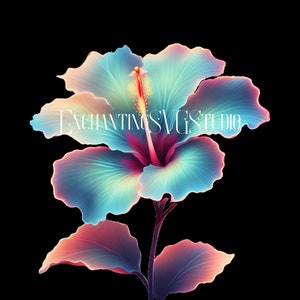 Neon Hibiscus SVG Pack - Vibrant Tropical Flower Clip Art - Digital Download - DIY Crafts, Vinyl Decals, T-shirts - Instant Download