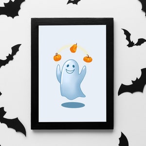 Happy Ghost, gruselig, Halloween, druckbare Kunst, digitale Kunst