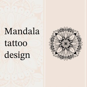 Mandala tattoo design | instant download | design + stencil | hand drawn mandala | design for your tattoo artist