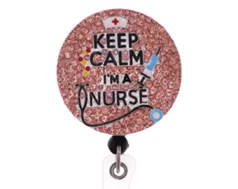 Crystal Rhinestone Badge Reel ID Badge Holder for Nurse Doctor CNA CMA Healthcare Workers