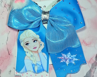 Lazo de Elsa / Lazo para el cabello de Frozen / Lazo azul de boutique / Lazo inspirado en Disney / Lazo para el cabello de cumpleaños / Accesorio para el cabello de niña