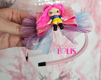 Huntrix Mira Headband – K-Pop Inspired Girl Hair Accessory | Handmade Sparkly Bow