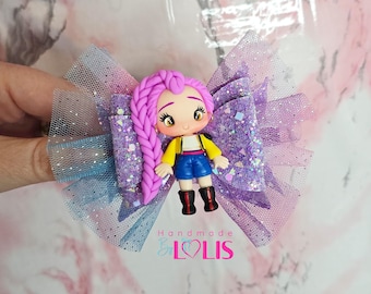 Huntrix Rumi Headband – K-Pop Inspired Girl Hair Accessory | Handmade Sparkly Bow