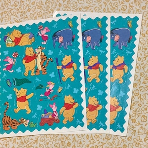 Vintage 1980s 1990s 2000s Hallmark Winnie the Pooh Sticker Sheet Tigger, Piglet, Eeyore