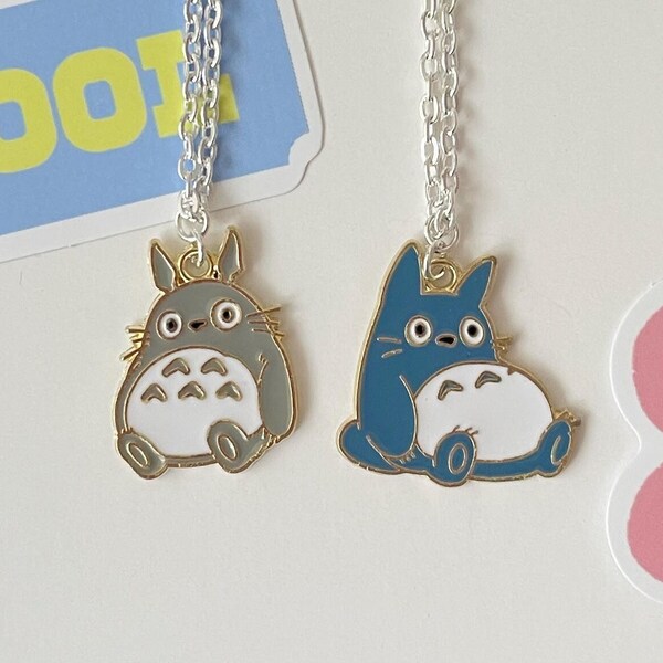 My Neighbor Totoro Matching Necklace, Studio Ghibli Pendant Jewelry, Matching necklace for Couples/Bestfriend BFF/Girlfriend Cute Anime Gift