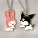 Matching Sanrio Necklaces Set, My Melody and Kuromi, Kawaii Adorable Unique Gift for Bestfriend/BFFs/Friendship/Couples, Sanrio Girl Gift