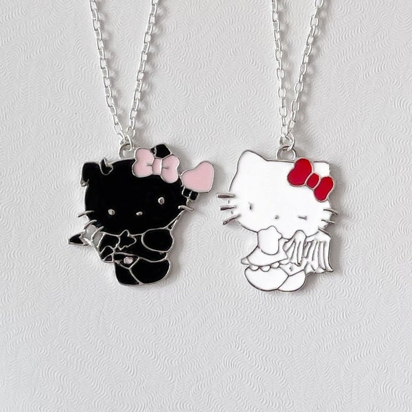 Matching Adorable Hello Kitty Necklace, Cute Unique Gift for Couples/Bestfriends/Girlfriends, Sanrio Lover Gift, Y2K Hello Kitty Jewelry