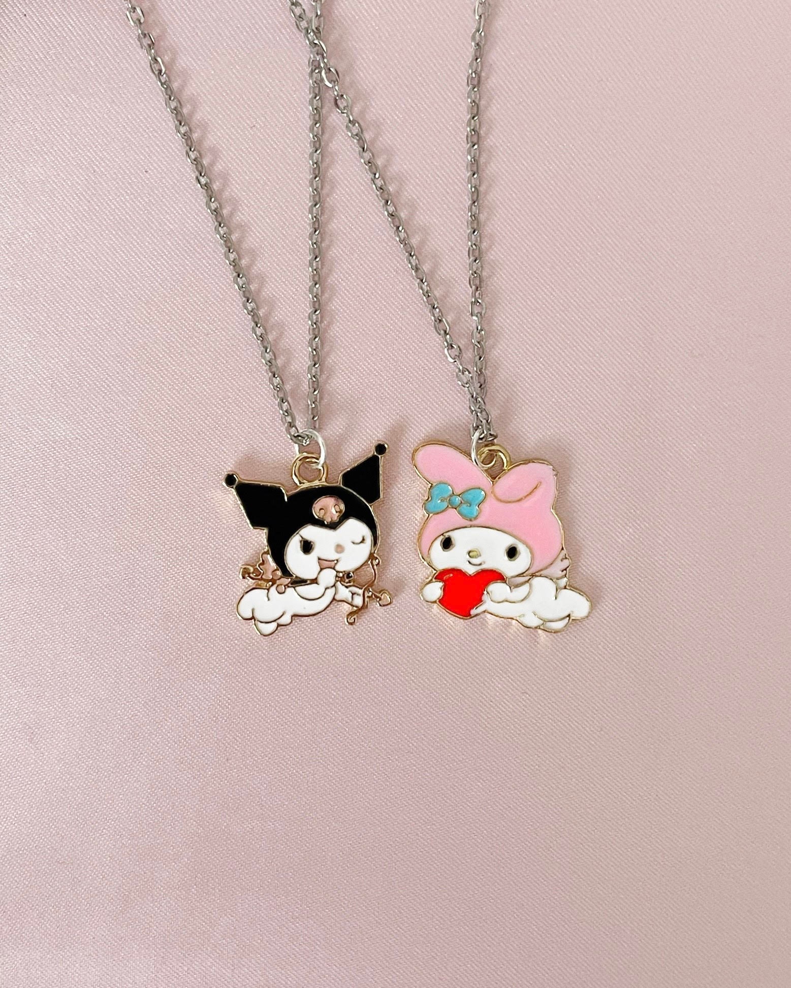 Matching Sanrio Necklaces Set My Melody and Kuromi Kawaii Cute