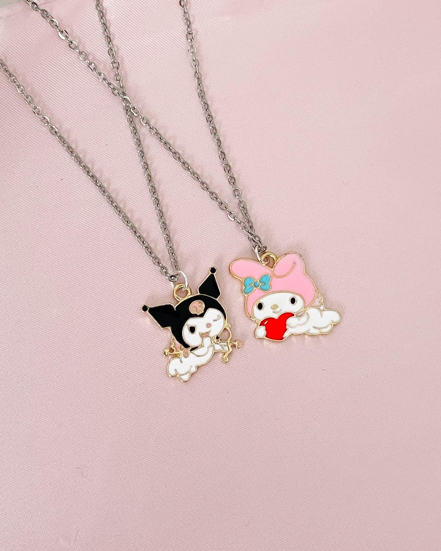 Matching Sanrio Necklaces Set My Melody and Kuromi Kawaii Cute