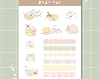 Frog and Snail Snail Mail Sticker Sheet